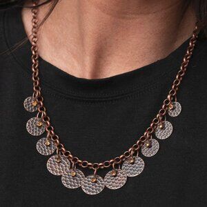 Paparazzi Jewelry Accessories -Delightfully Dappled - Copper Necklace - Vintage